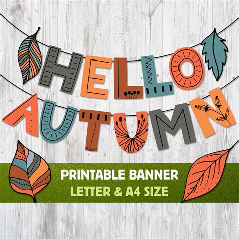 Hello Autumn Printable Banner Fall Home Decor Printable Etsy In 2021