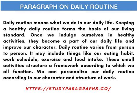Paragraph On Daily Routine Read My Daily Life Paragraph
