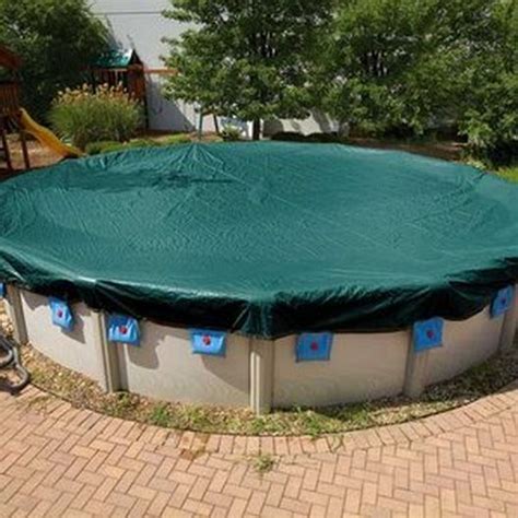 Leslies Deluxe 24 Ft Round Above Ground Winter Cover 12 Year Warranty