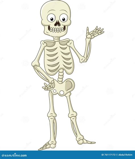 Funny Skeleton Waving And Smiling Walking Human Skeleton Isolated On