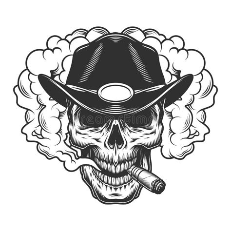 Skull In Smoke Cloud Stock Vector Illustration Of Sketch 125400930