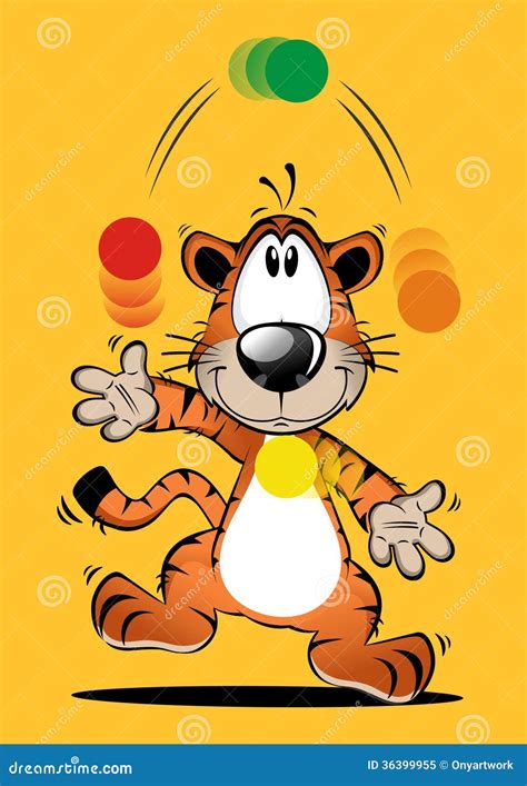 Cartoon Tiger Playing A Clarinet 29910381