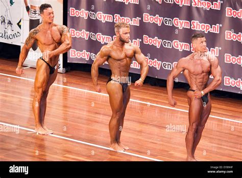 male bodybuilders showing their best at the 38th dutch national championship bodybuilding and