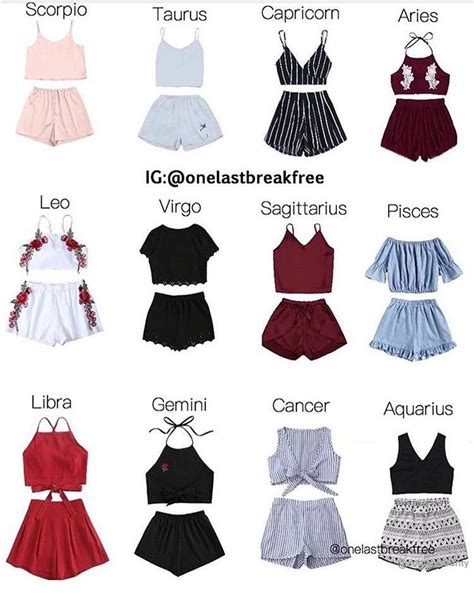 Outfits Based On Zodiac Sign