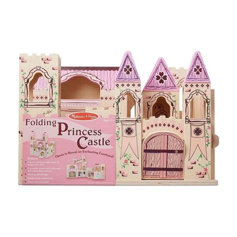 Final Sale Melissa And Doug Folding Princess Castle Wooden Dollhouse With