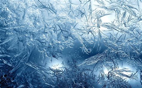 Blue Ice Texture Frost Patterns Ice Cracks Macro Blue Ice