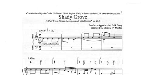 Shady Grove Arr Shirley W Mcrae 3 Part Mixed Choir Sheet Music