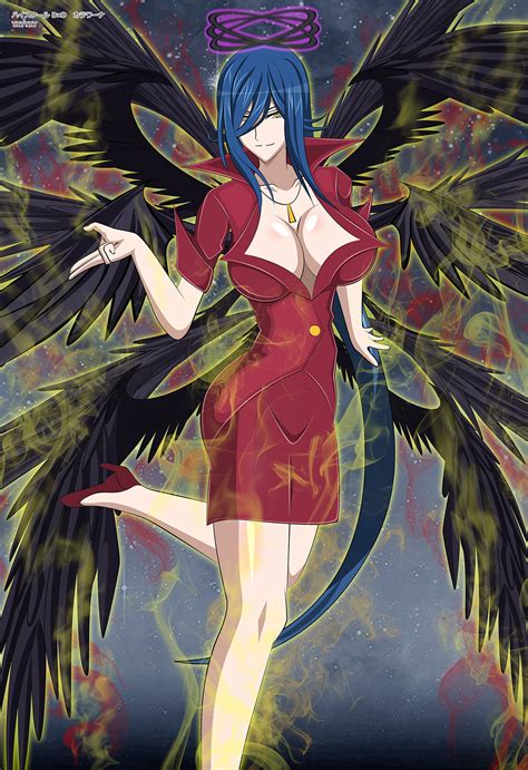 Safebooru 1girl Bird Wings Black Wings Blue Hair Breasts Cleavage Feathered Wings Hair Between
