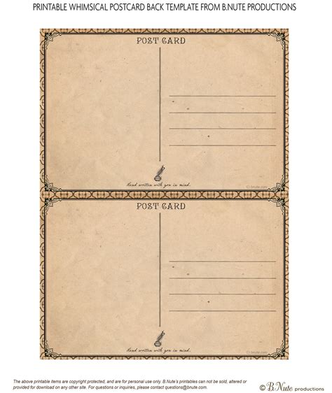 Postcard Template Front And Back