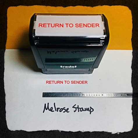 RETURN TO SENDER Rubber Stamp for mail use self-inking - Melrose Stamp ...