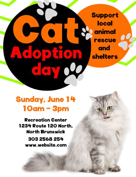 Cat Adoption Day Flyer Template Postermywall