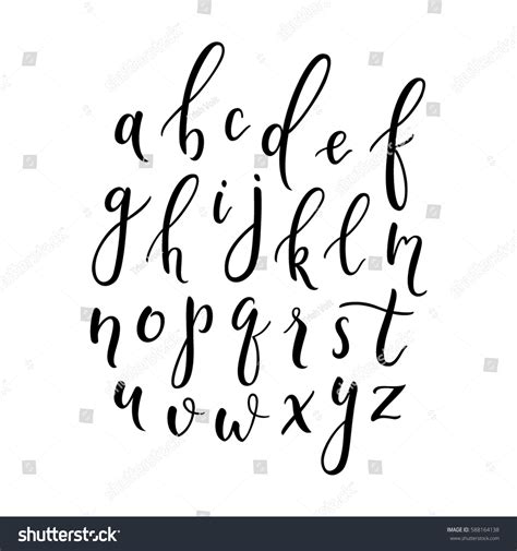 Lowercase Modern Calligraphic Alphabet Font Royalty Free Stock