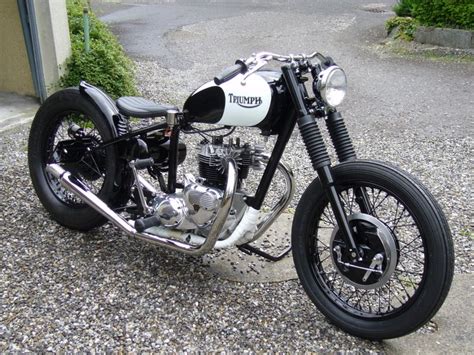Cafe Racer Special Triumph Bobber Black And White By Fredy