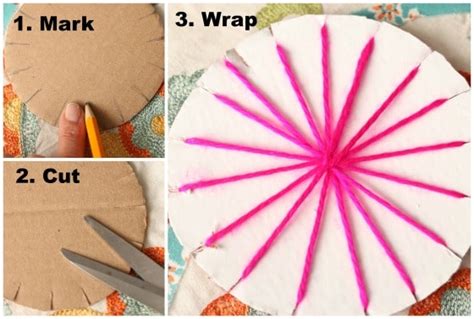 Easy Cardboard Circle Weaving For Kids Happy Hooligans