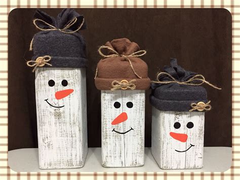 4x4 Wood Snowmen Wooden Snowman Crafts 4x4 Wood Crafts Wooden Christmas Crafts Wood Block