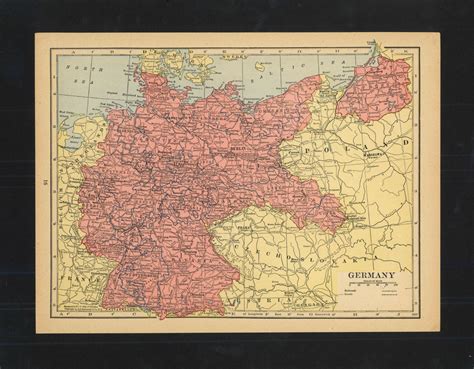 Vintage Map Germany From 1943 Original