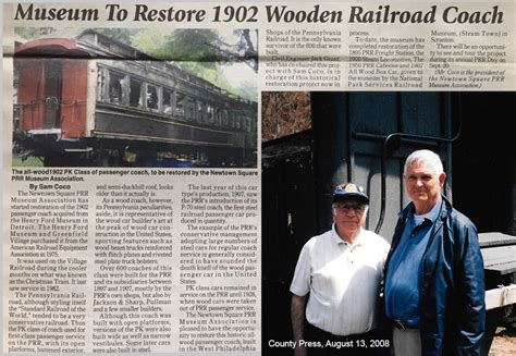 The Restoration Of Prr Passenger Car Newtown Square Railroad Museum