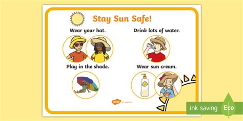 Stay Sun Safe Display Poster Teacher Made