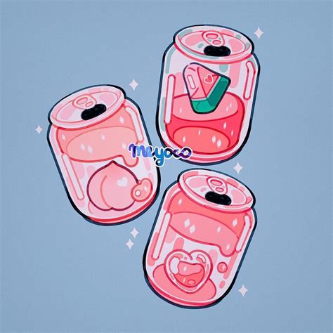 mini pink soda 🍑🍉💘 kawaii drawings cute kawaii drawings cute drawings