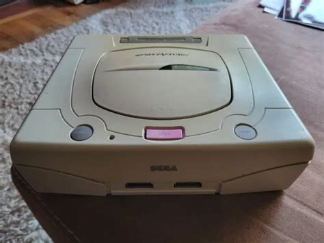 Sega Saturn White Console Hst 3220 With Box And 3 Games Set Roommate