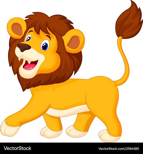 Lion Cartoon Walking Royalty Free Vector Image