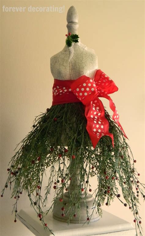 Forever Decorating Christmas Greenery Dress Form Tutorial