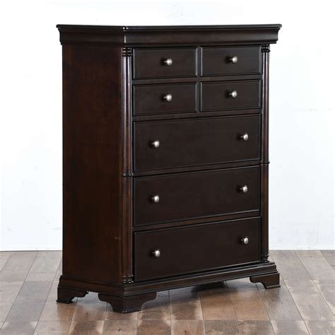 Ashley Furniture Cherry Finish Tall Dresser Loveseat Online Auctions