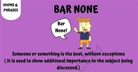 The best, as in mom's chocolate cake is second to none. "Bar None" Meaning with Helpful Conversations in English ...