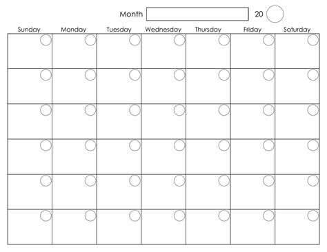 Printable Blank Monthly Calendar Calendar Template Inside Blank