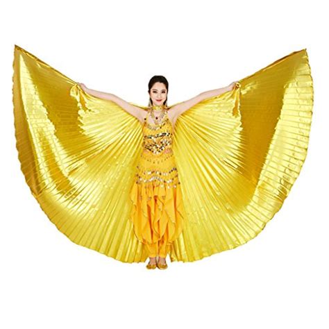 Munafie Belly Dance Isis Wings With Sticks For Adult Belly Dance Costume Angel Wings For