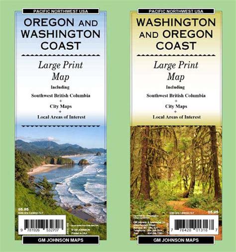 Oregon And Washington Coast Map Gm Johnson Maps