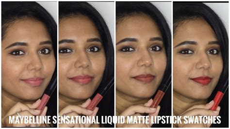 New Maybelline Sensational Liquid Matte Lipstick Swatches On Indian Skin Makeupandsmiles