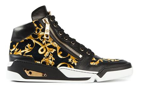 This item is ideal for weddings. New Versace Baroque High-Top Black and Gold Medusa ...