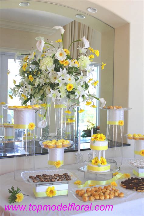 Once you have established your theme party color it is time to get. Centerpieces With Daisy Theme | Birthday party ...