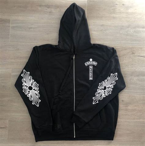 Chrome Hearts Chrome Hearts T Logo Floral Sleeve Zip Up Hoodie