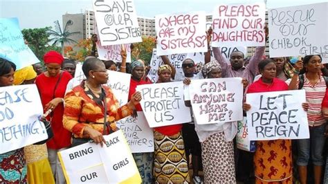 Nigeria Girls Abduction Protest March In Abuja Bbc News