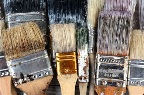 Used Paint Brushes Industrial Stock Photos ~ Creative Market