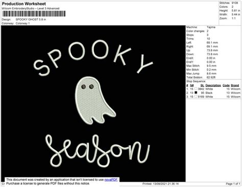 Spooky Ghost Embroidery Embroiderystores