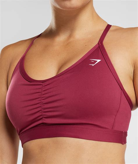 gymshark ruched sports bra currant pink gymshark