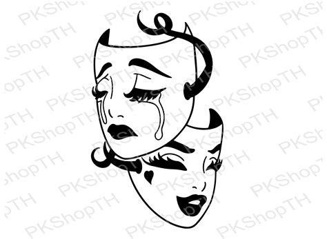 Happy Sad Masks svg Thespian mask svg png pdf jpg | Etsy gambar png