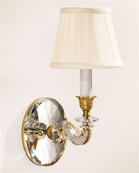 One Light Crystal Sconce And Brass And Crystal Sconce Sconces