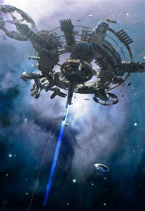 Spaceships Galore Space Station Sci Fi Concept Art Alien Concept Art