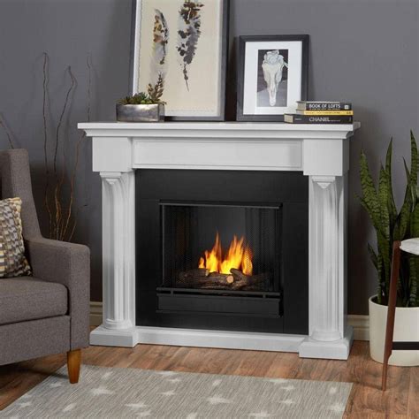 Real Flame Verona 48 In Ventless Gel Fireplace In White 5420 W The