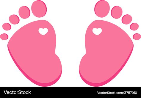 Pink Baby Footprint Royalty Free Vector Image Vectorstock