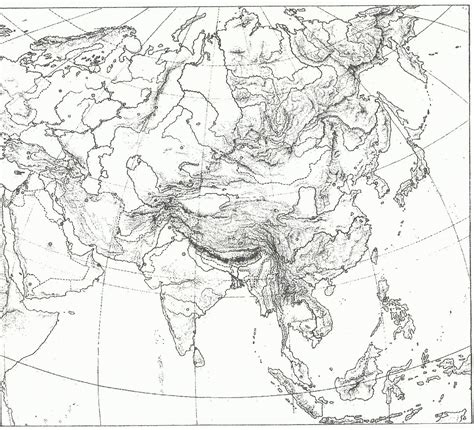 Mapa Fisico Mudo Asia Para Imprimir
