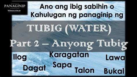 Kahulugan Ng Panaginip Na Tubig Water Part 1 Ano Ang Ibig Sabihin Hot
