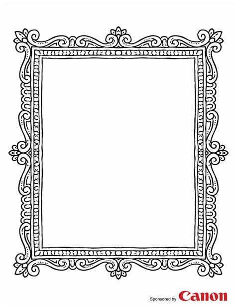 Picture Frame Coloring Page Coloring Home