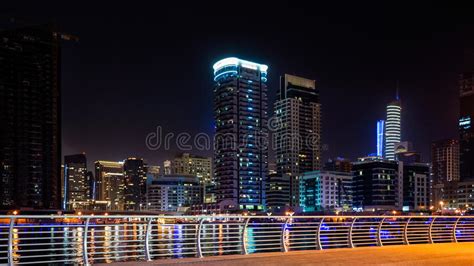 Dubai In The Summer Of 2016 Beautiful Night Lights Of Ultramodern
