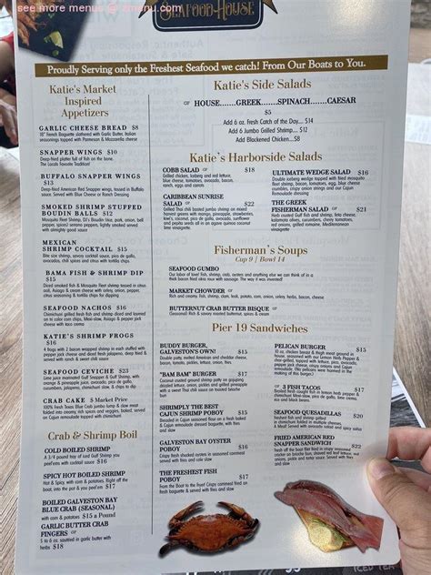 Online Menu Of Katies Seafood House Restaurant Galveston Texas 77550