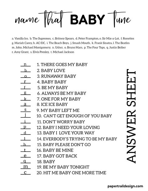 Answer Key Printable Baby Shower Games With Answers Printable Word Searches